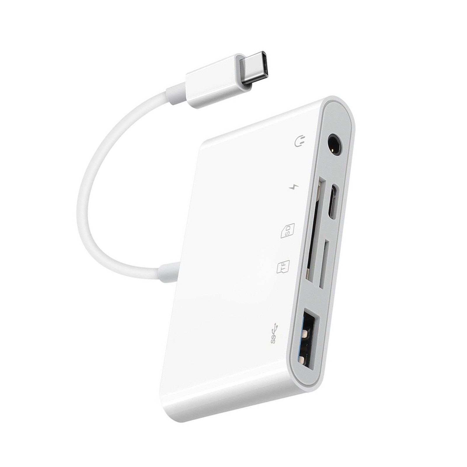 USB-C Hub Adapter 5 in 1 Type C Memory Card Reader For Micro SD SDXC CF SDHC OTG