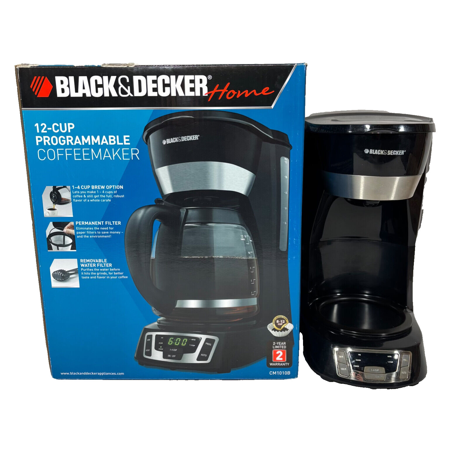 Black & Decker CM1010B 12-Cup Programmable Coffee Maker No Carafe