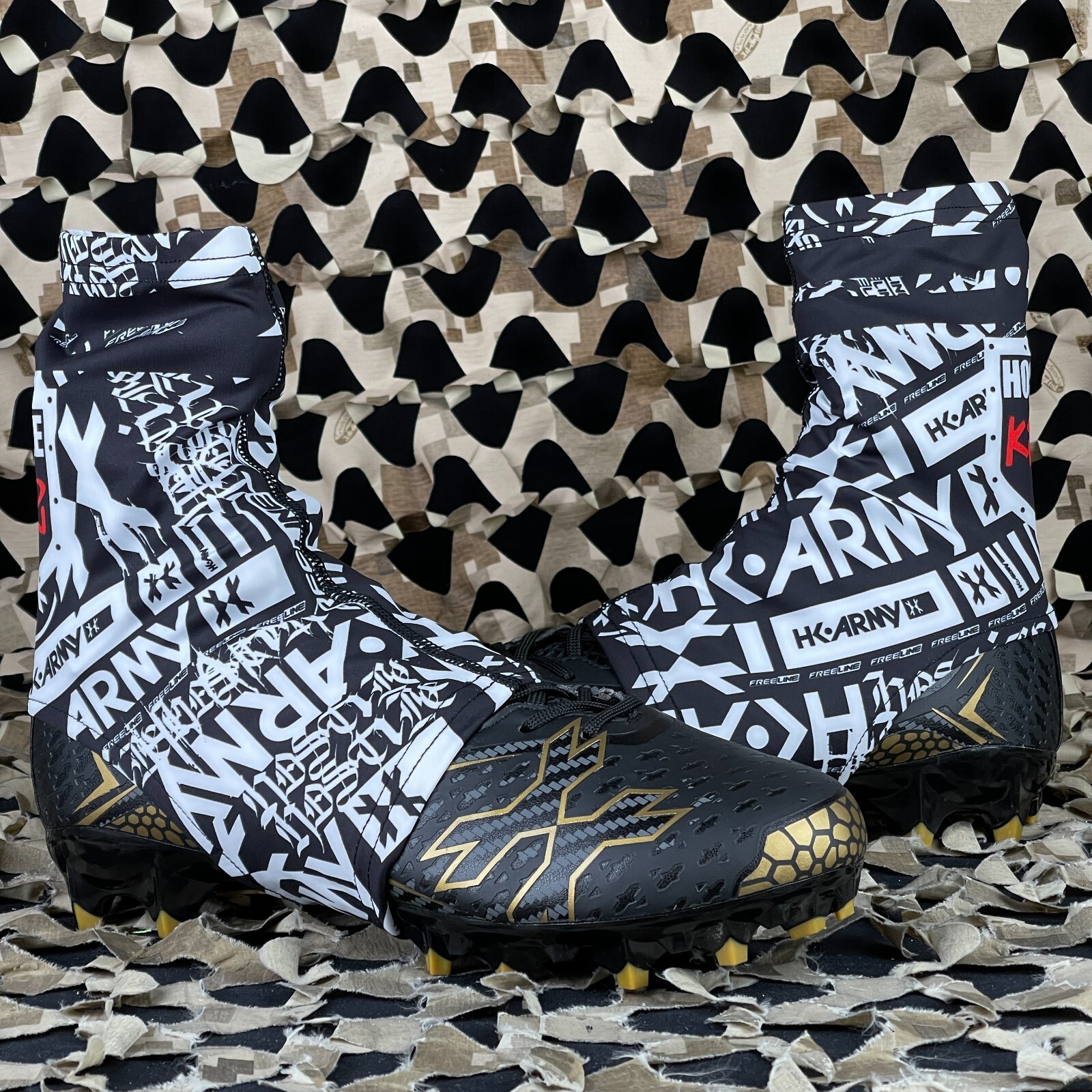 NEW HK Army Cleat Covers - Short - Chaos Black - Large/X-Large