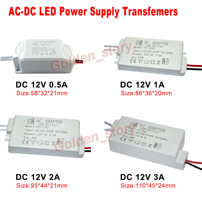 AC-DC Converter AC 110V 120V 220V 230V to DC 12V LED Driver Adapter Transformer