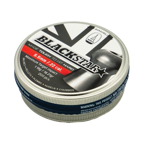 BSA BlackStar 200 Count HOLLOW POINT 5.5mm .22 Caliber Premium Airgun Pellets