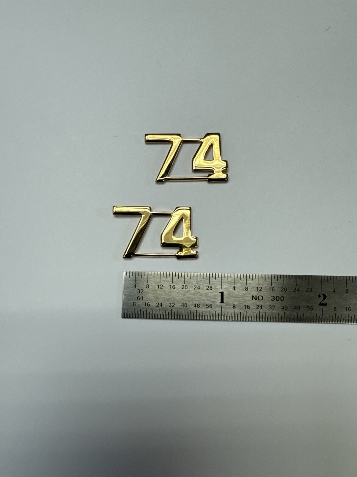 74 Gold Police Collar Brass - Post Rod Backing - NEW - Rank Insignia Precinct