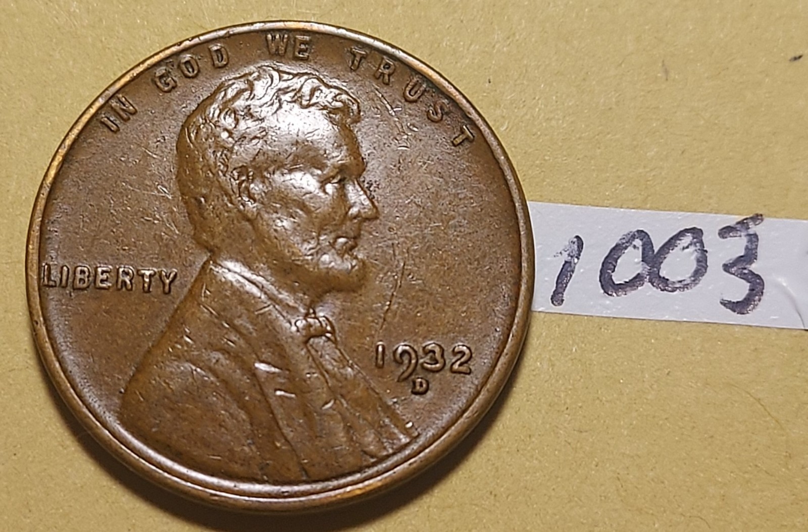 1932-D Lincoln Wheat Cent    EXTREMELY FINE   #1003