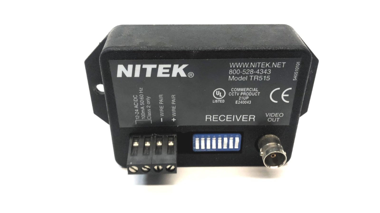 Nitek 12-24 AC/DC 100mA 50/60 Hz Video Link Receiver (No Power Cord) TR515 USED
