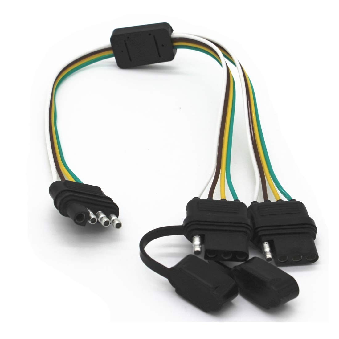 Heavy-Duty 4-Way Y-Splitter Connector for Multi-Light Trailer Applications