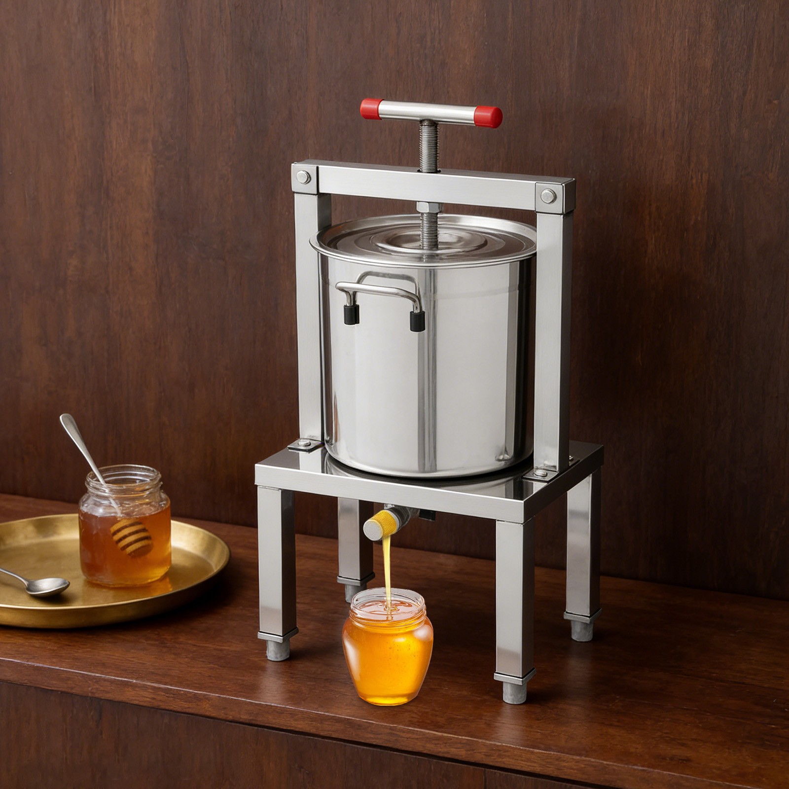 Large Manual Fruit Honey Presser Cider Wine Grape Apple Press Extractor For Wine