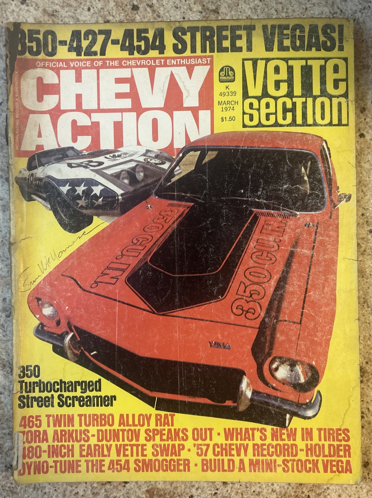 MARCH 1974 CHEVY ACTION MAGAZINE, ZORA ARKUS-DUNTOV INTERVIEW