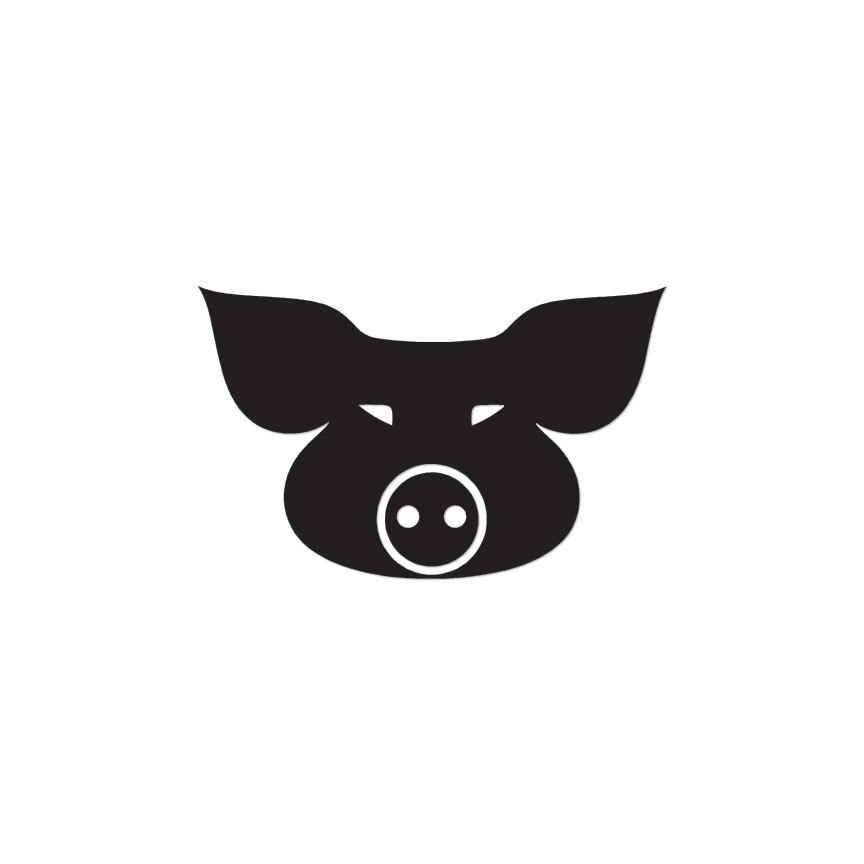 Pig Head Cute - Vinyl Decal Sticker - Multiple Color & Sizes - ebn951