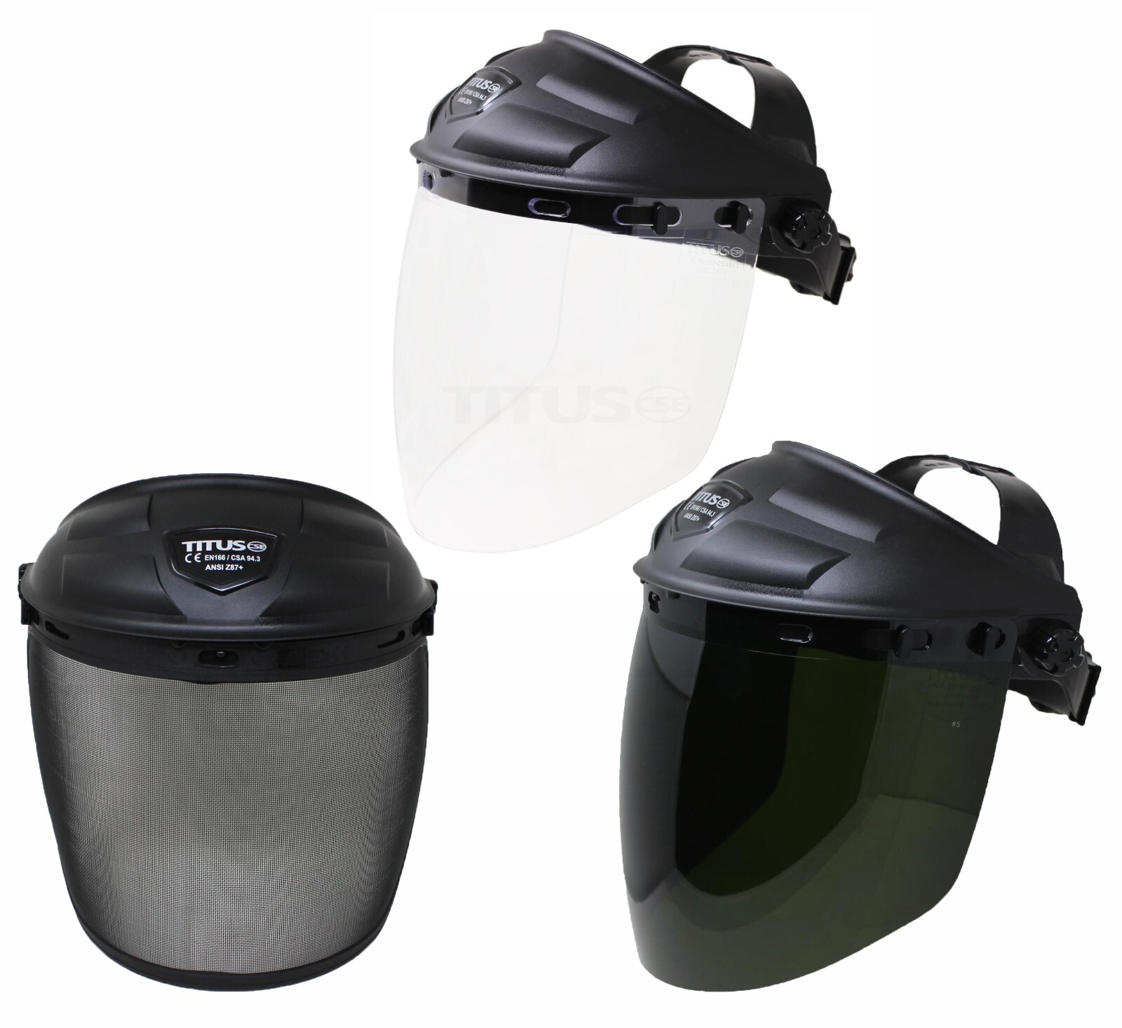 Titus USA Z87+ Safety Face Shield Guard Mask ANSI CSA CE Anti Fog Hard Coated