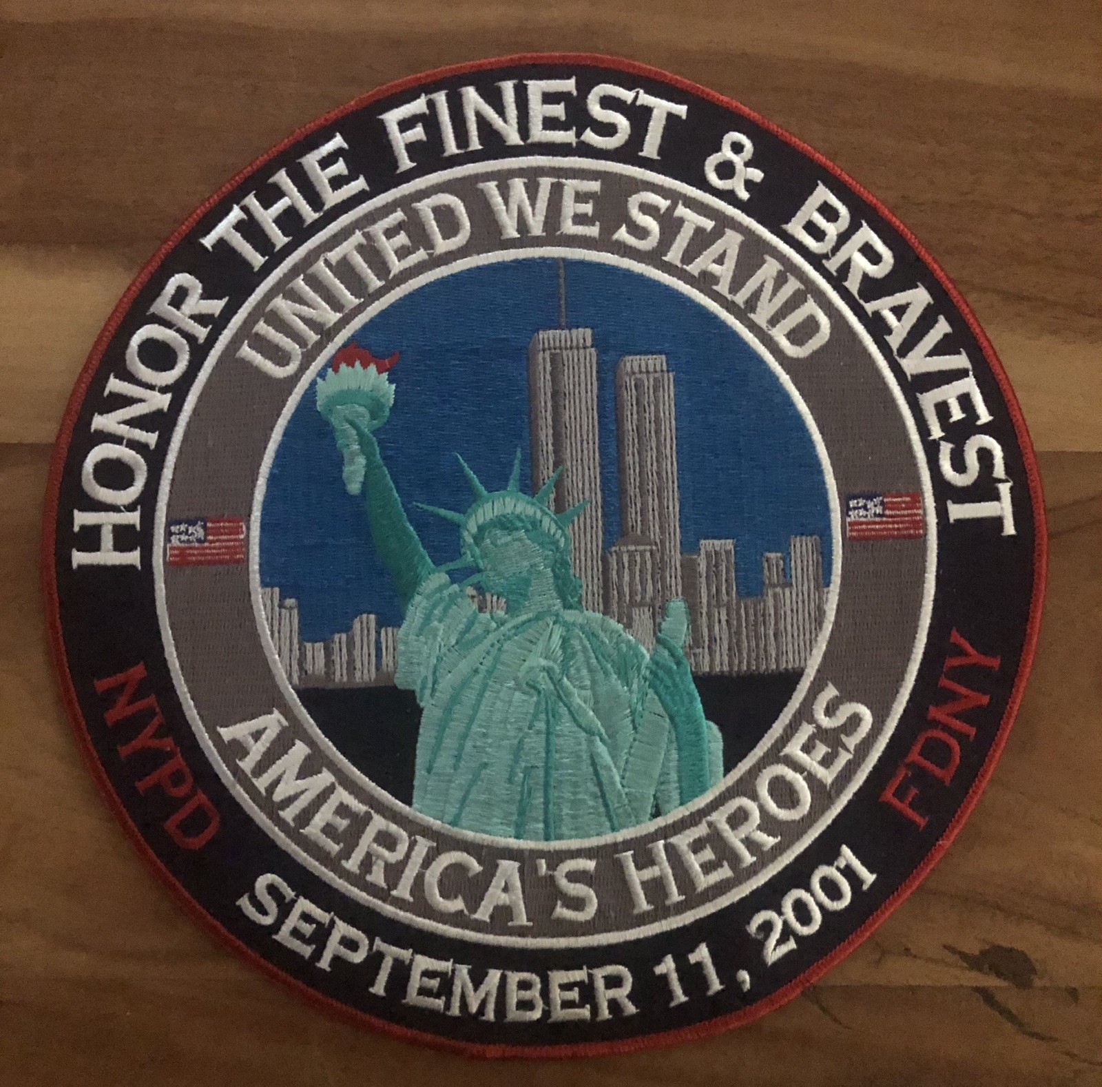 Police Patch-September 11th, 2001 Giant NYPD/NYFD Honor Patch - 9 INCHES! 🔥