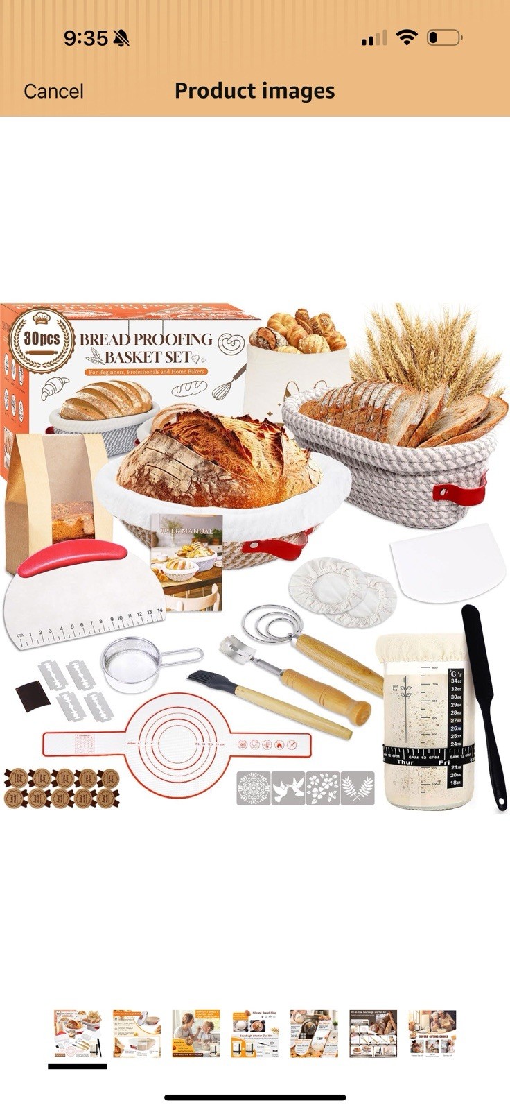 Sourdough Starter Kit, Sourdough Bread Baking Supplies, Cotton Rope Banneton Bre