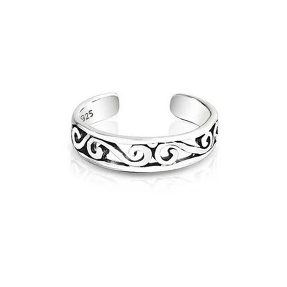 Infinity Filigree .925 Sterling Silver Toe/Midi Ring 14K White Gold Plated