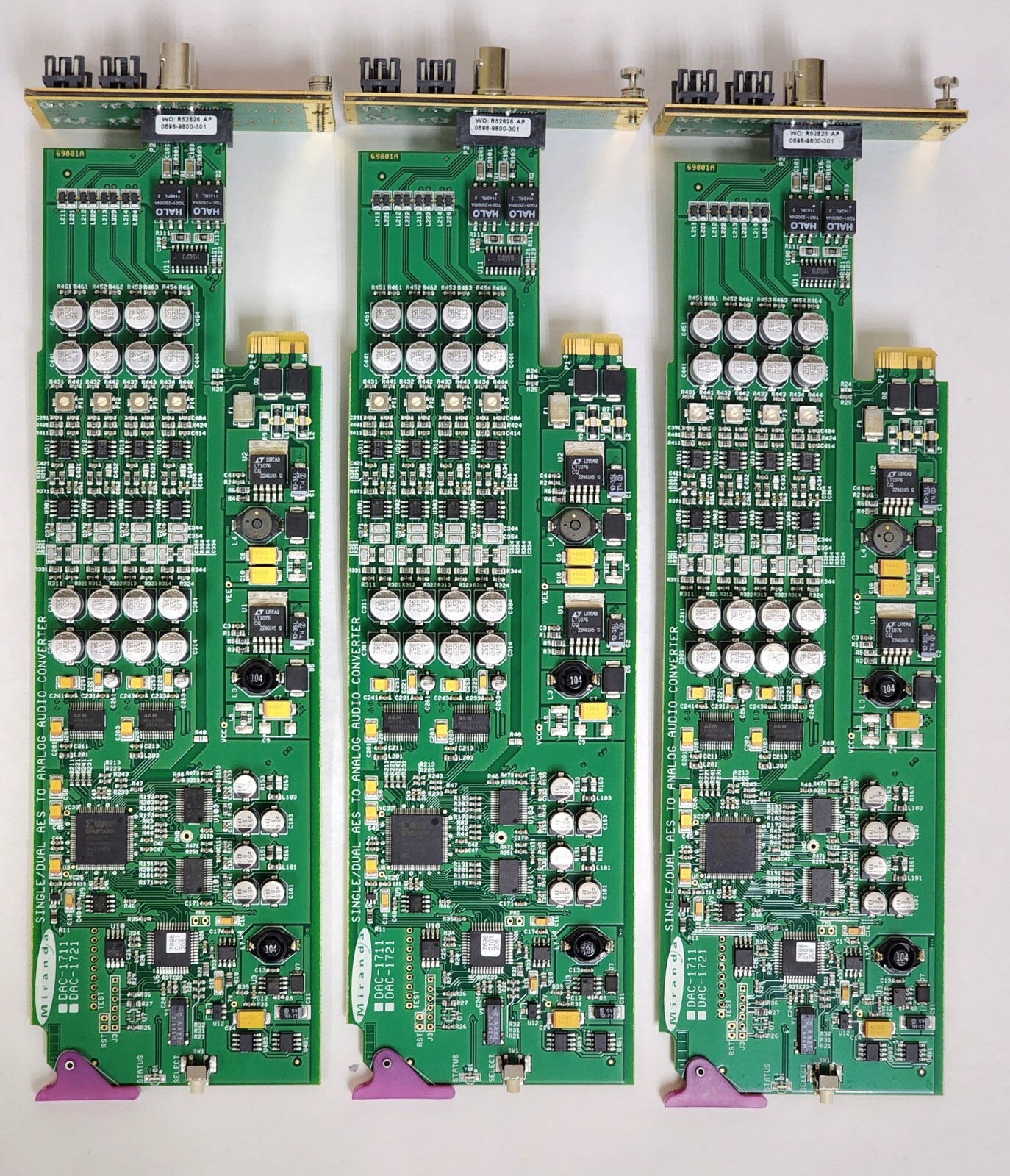 Lot of 3 Miranda DAC-1721 Dual AES to Analog Audio Converter w/DAC-1721-75-DRP