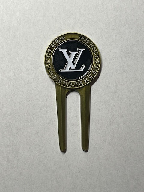Rare LOUIS VUITTON Golf Divot Tool & 1" Coin Style Golf Marker - A Beauty!