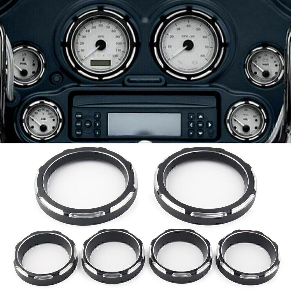 Motor CNC Speedometer Board Burst Gauge Bezel For Harley Touring FLHT FLHX 96-13