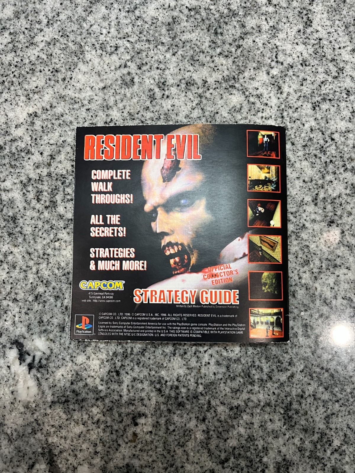 Replacement Manual for - Resident Evil - Sony PS1 Instruction Booklet