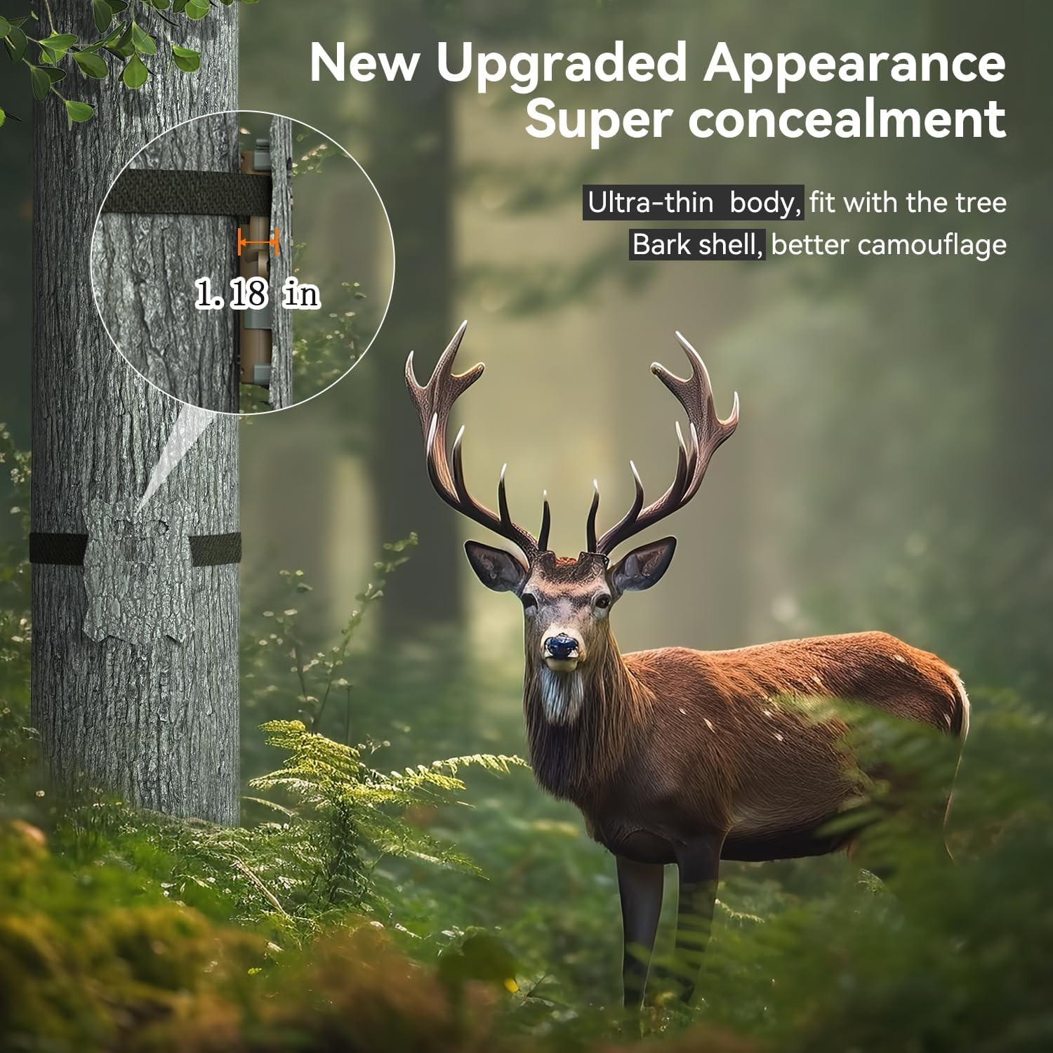 Campark WiFi Bluetooth Trail Camera with Solar Panel 4K 46MP No Glow Nightvision