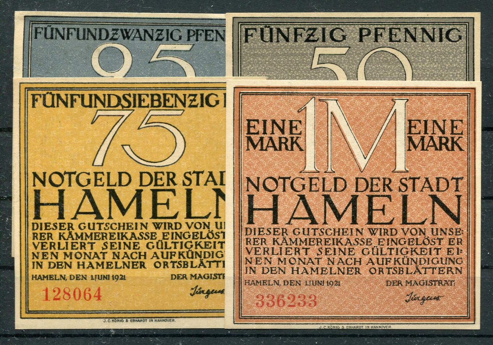 Hameln 4 Marks Notgeld Banknotes Germany 2/10552