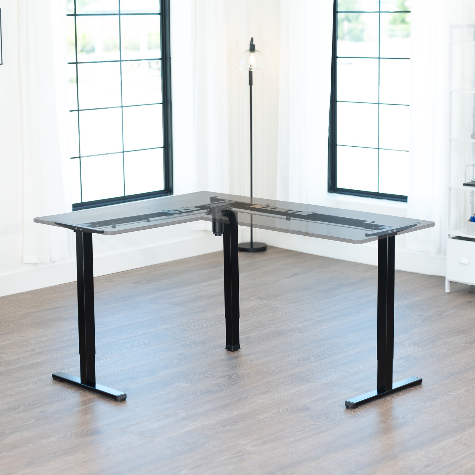 VIVO Black Medium Electric Single Motor Corner Desk Frame