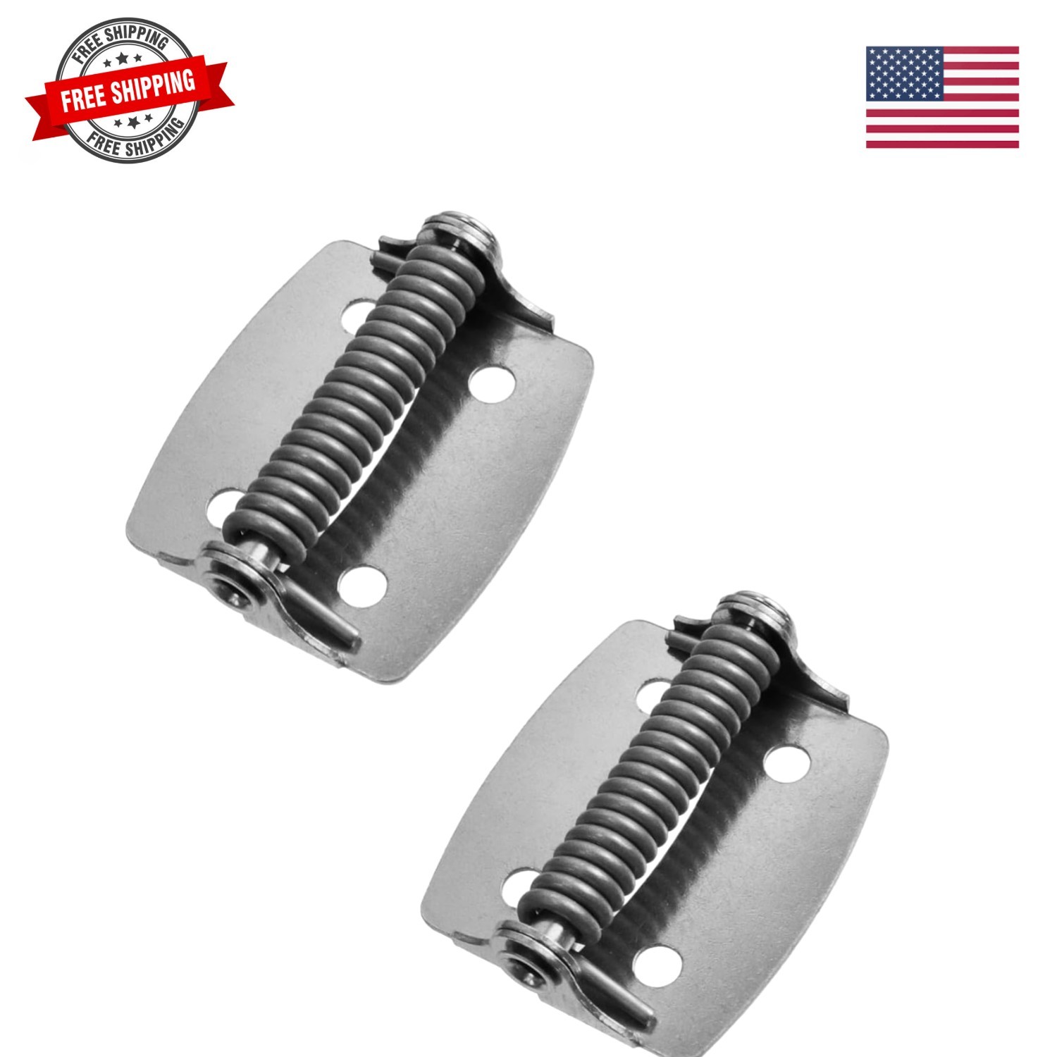 2pcs Adjustable Spring Hinges Stainless Steel Self-Closing Door Hinges 1-7/8"...