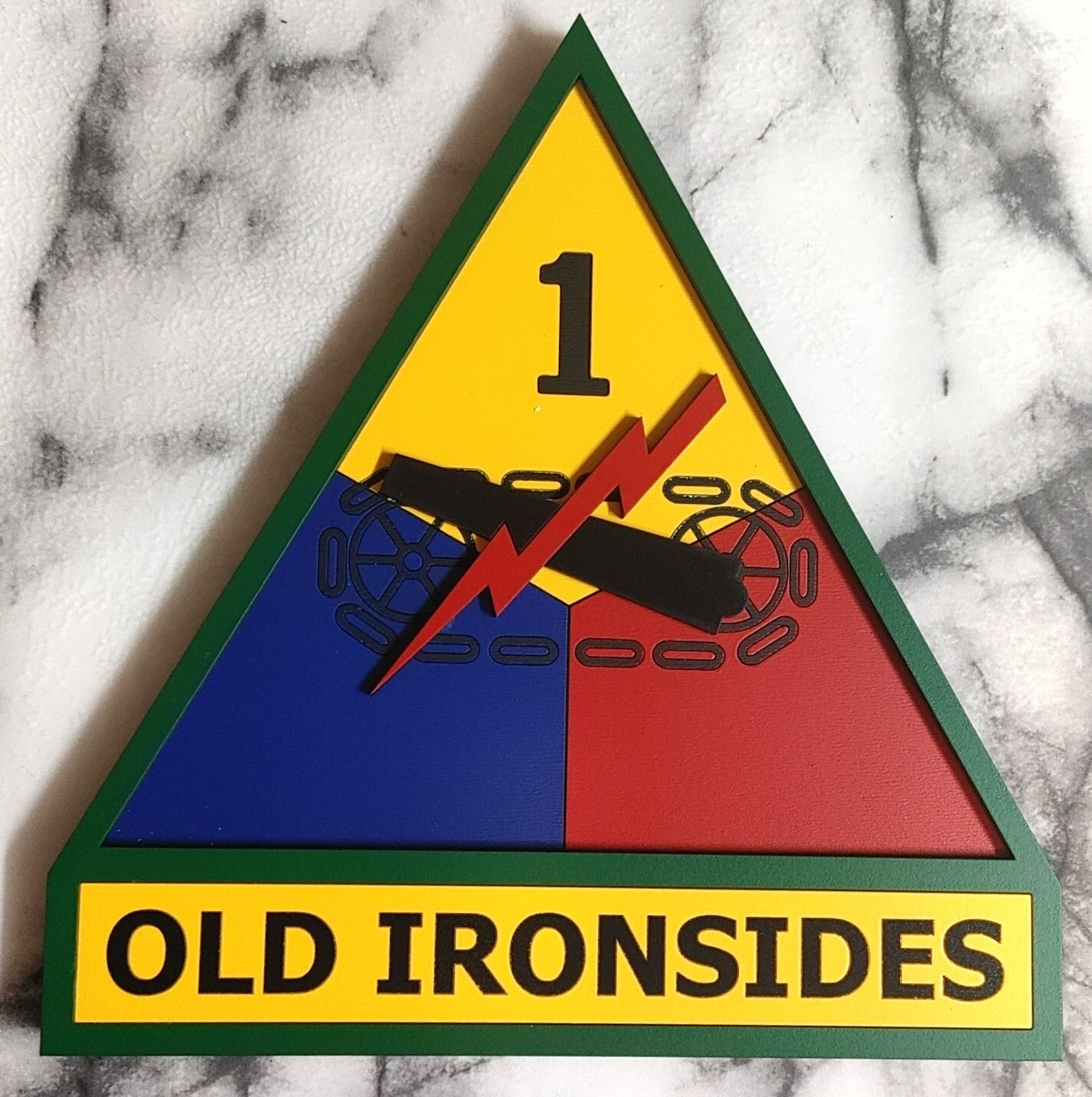8" US Army 1st Armored Division "Old Ironsides" SSI Patch Plaque