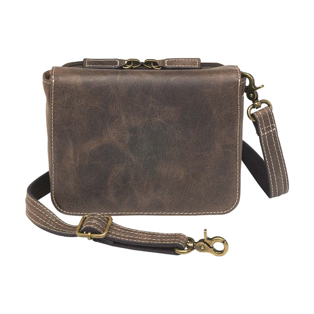 Distressed Buffalo Leather Cross Body Organizer