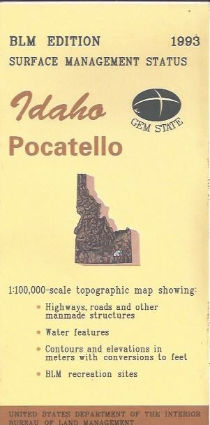 USGS 1:100,000 edition topographic map Pocatello Idaho