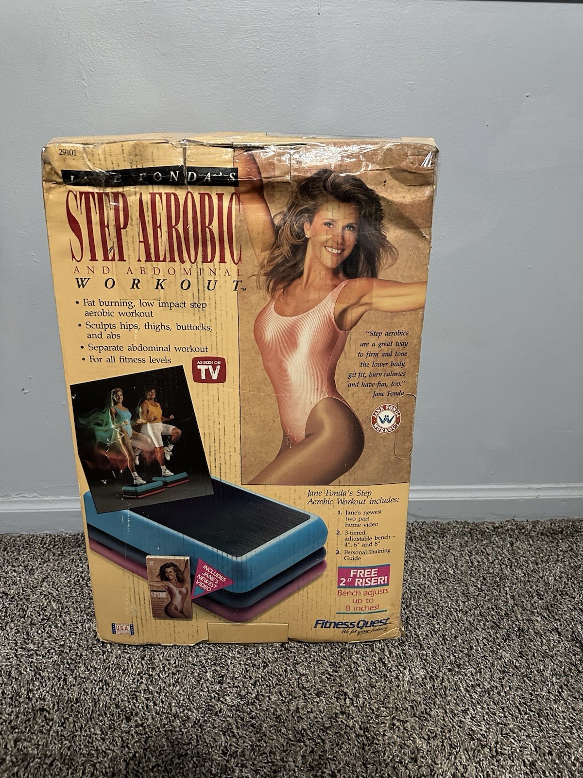 Jane Fonda Fitness Quest Vintage 3 Tier Aerobic Exercise Stair Stepper New