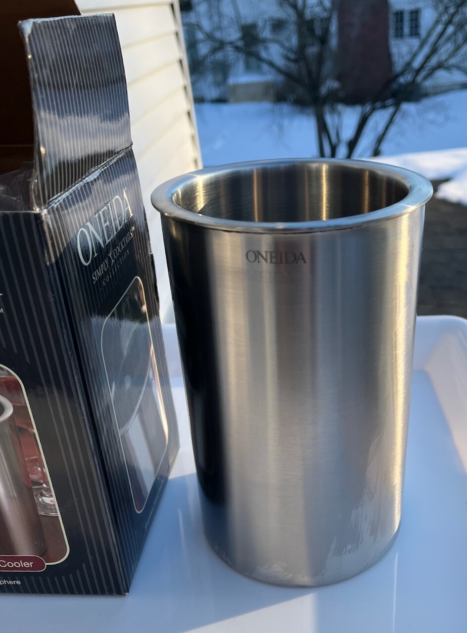 Oneida Wine Cooler, Stainless Steel "Sphere" NOS Open Box, Wine Chiller