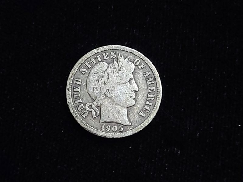 1905-S Barber Silver Dime Fine+ 30728