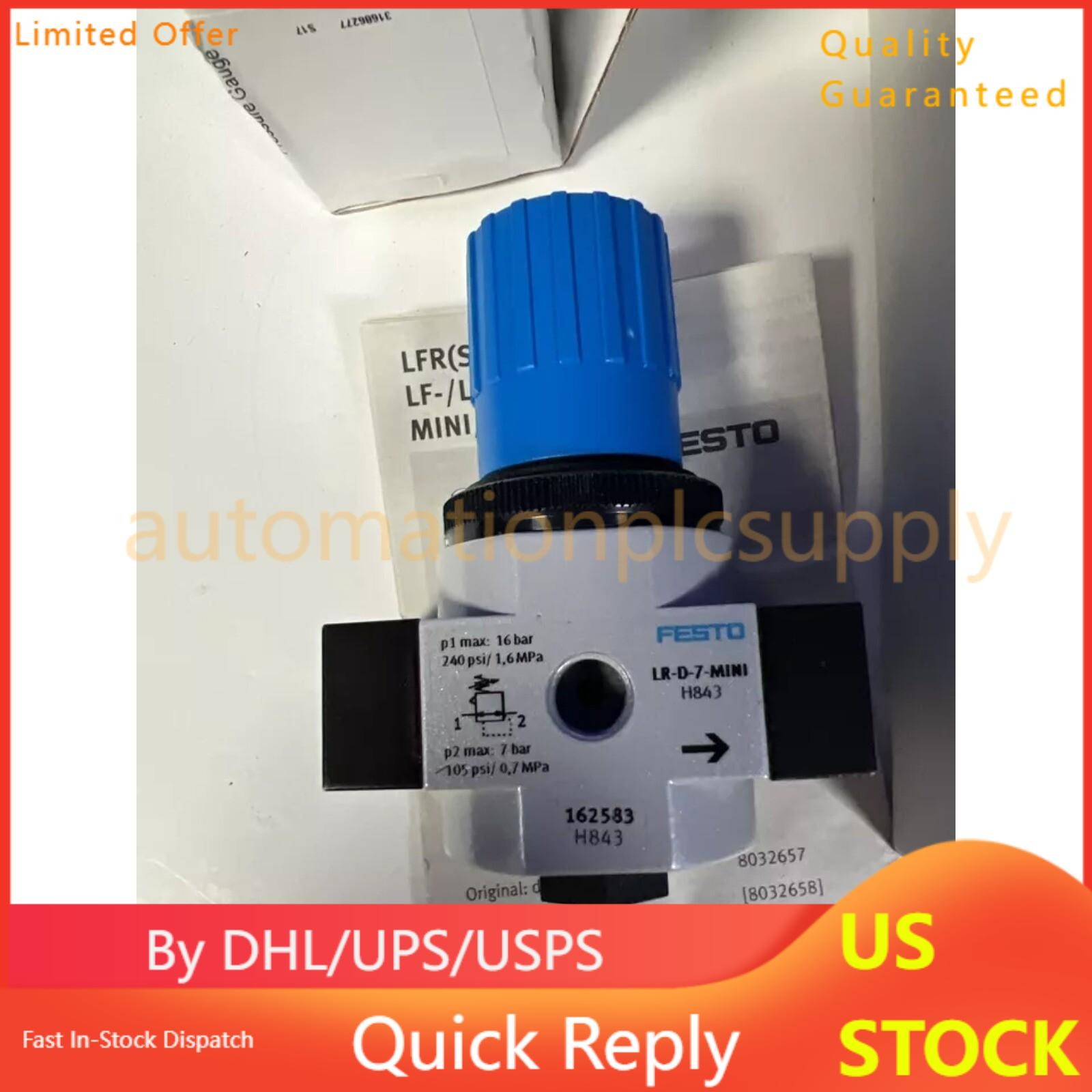 NEW FESTO 162583 LR-1/4-D-7-MINI Pressure Regulator