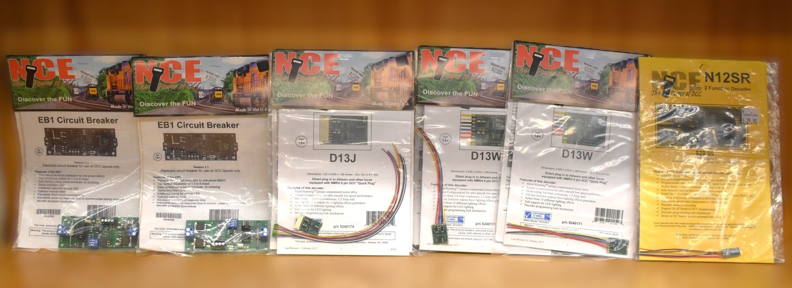 Lot of 6 NCE (2) EB1 (2) D13W D13J & N12SR USA Made DCC Layouts Free Shipping!