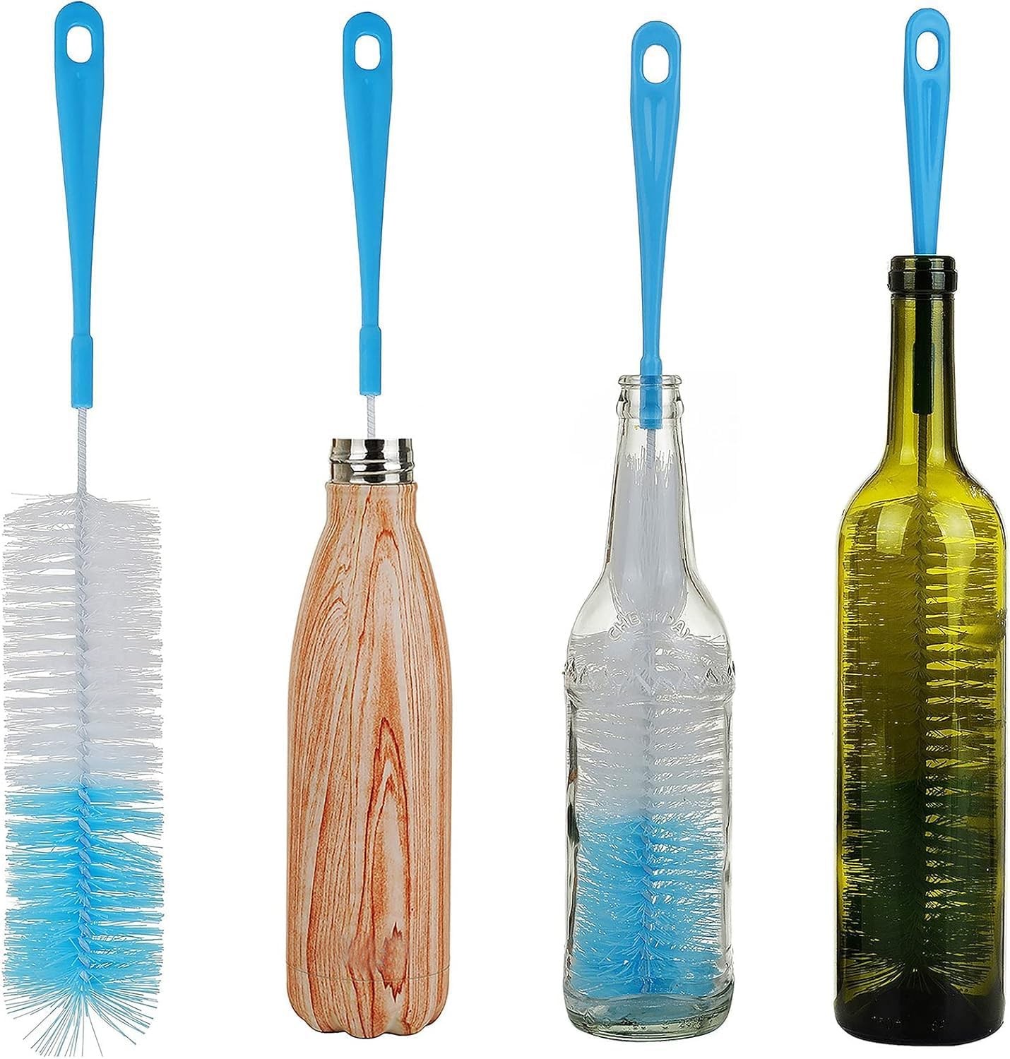 ALINK 17in Extra Long Bottle Cleaning Brush Cleaner for Washing Narrow Blue