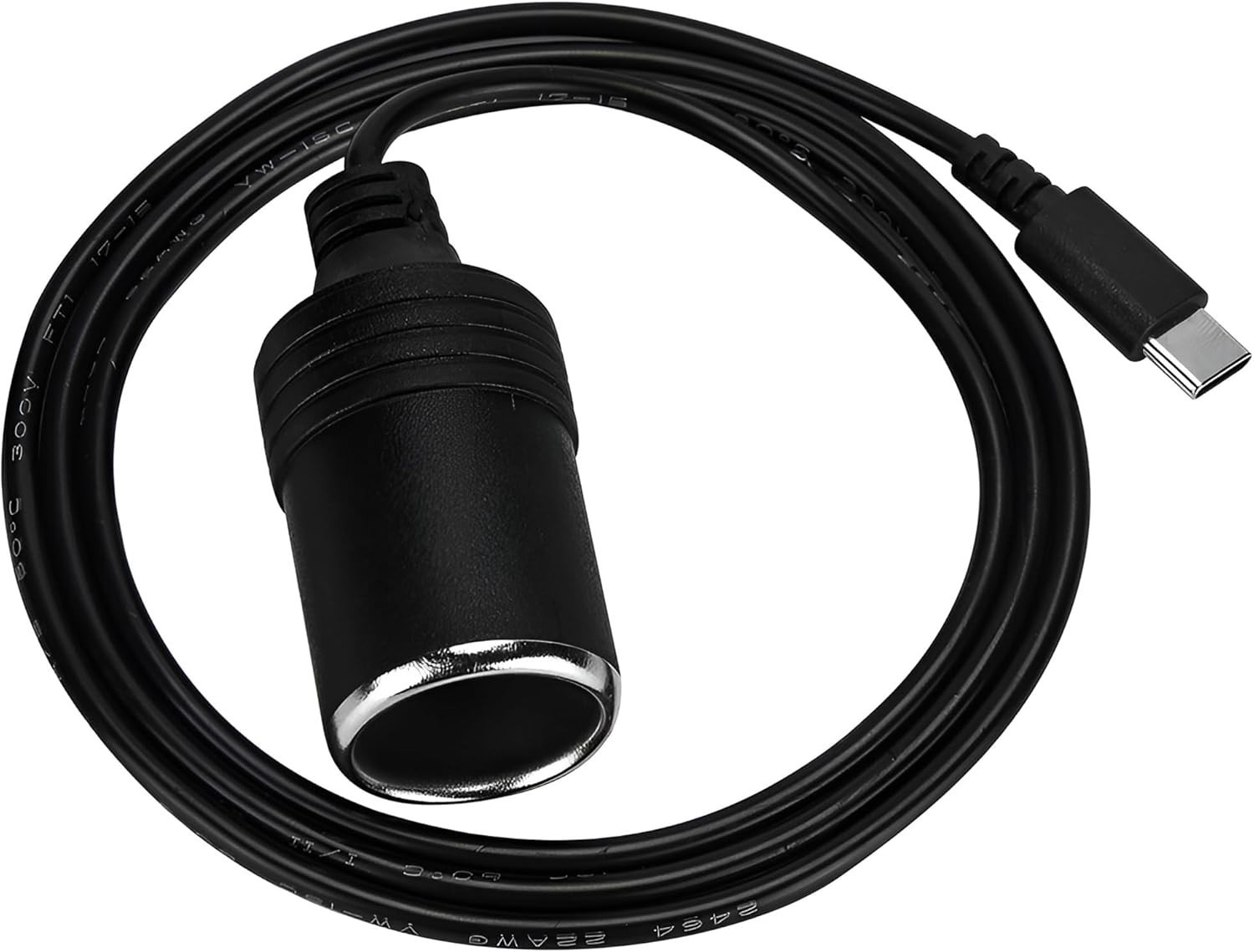 12V USB-C Car Cigarette Adapter - 65W PD Power Cable