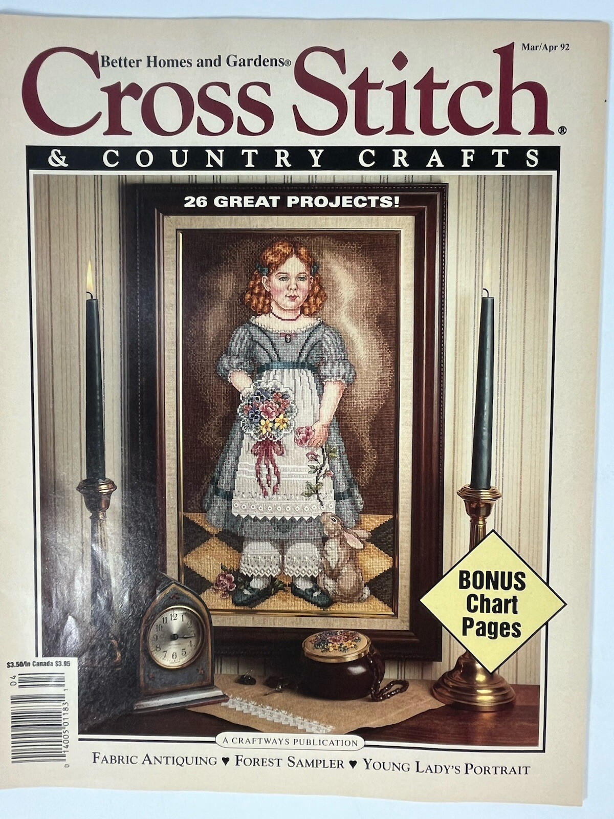 Better Homes and Gardens Cross Stitch Magazine Patterns Craft Needlework Mar 92