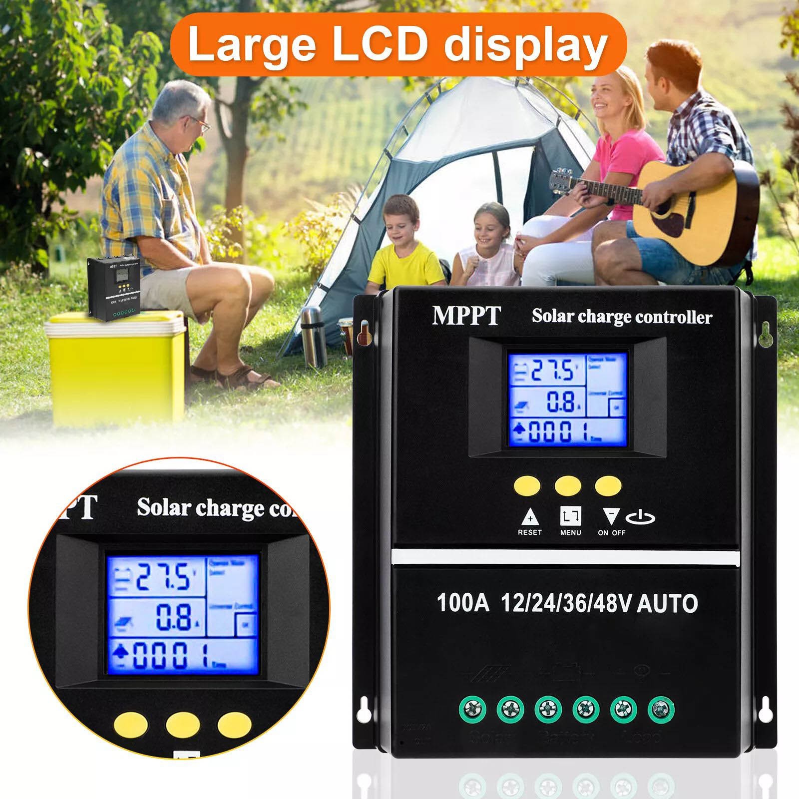 MPPT 100A 12V/24V/36V/48V Solar Charge Controller Auto Controller Battery Charge