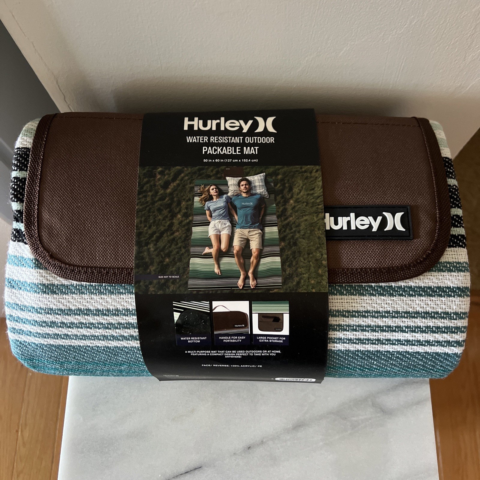 NEW Outdoor MAT - Picnic, Camping , Sleeping - Hurley New  50”x60” Waterproof