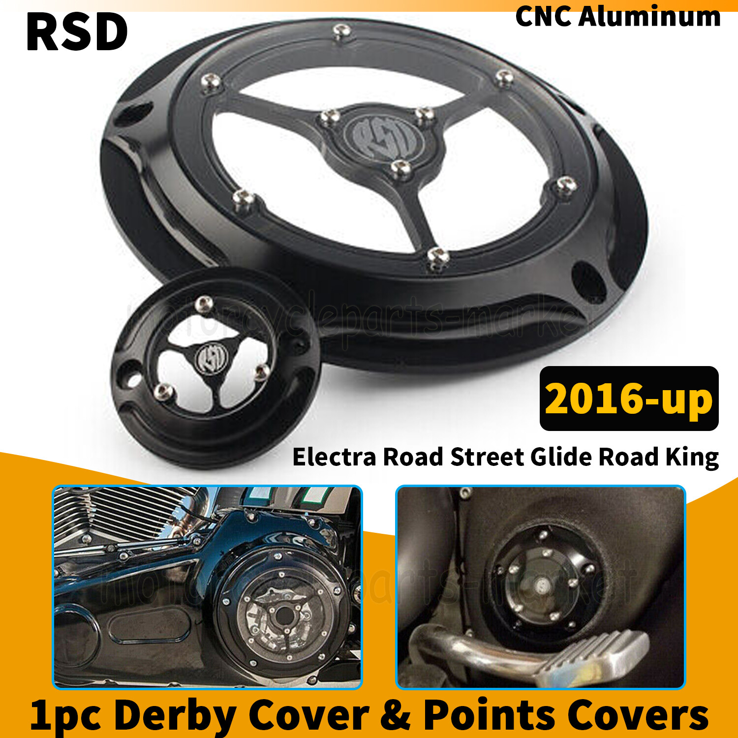 Motorcycle Clarity Black Derby Timer Timing Cover For Harley Touring 2016-up FLH