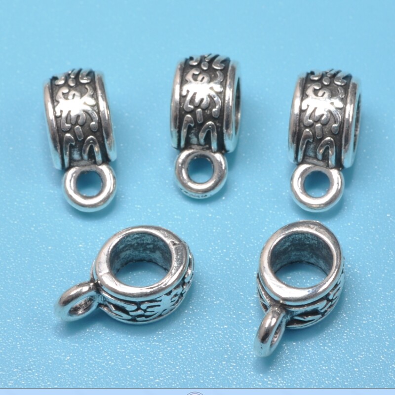 50pcs Tibetan silver Crafts Beads Connectors neklace Bails Bail beads D114
