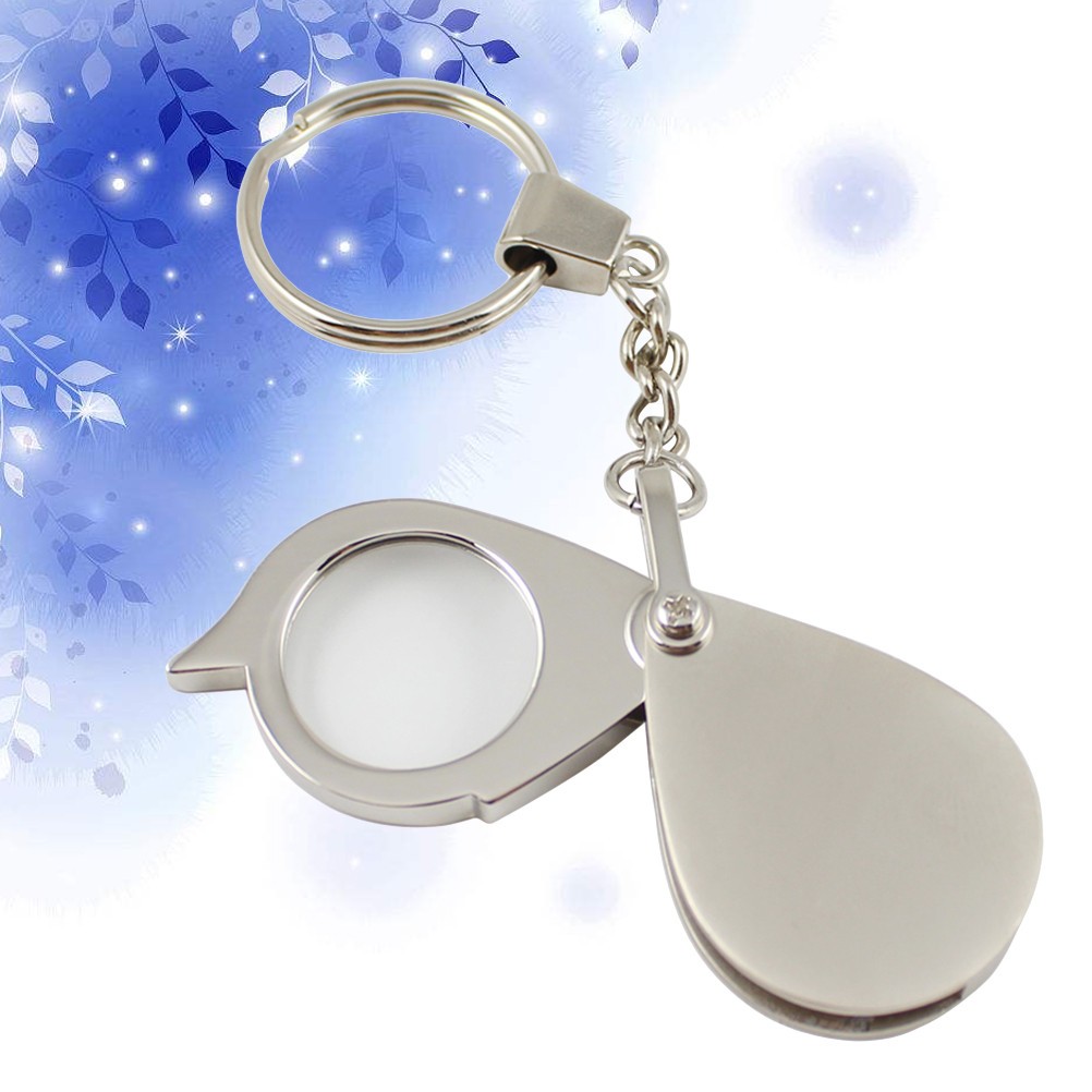Portable Metal Magnifier 8X Optical Glass Lens Loupe Silver Durable