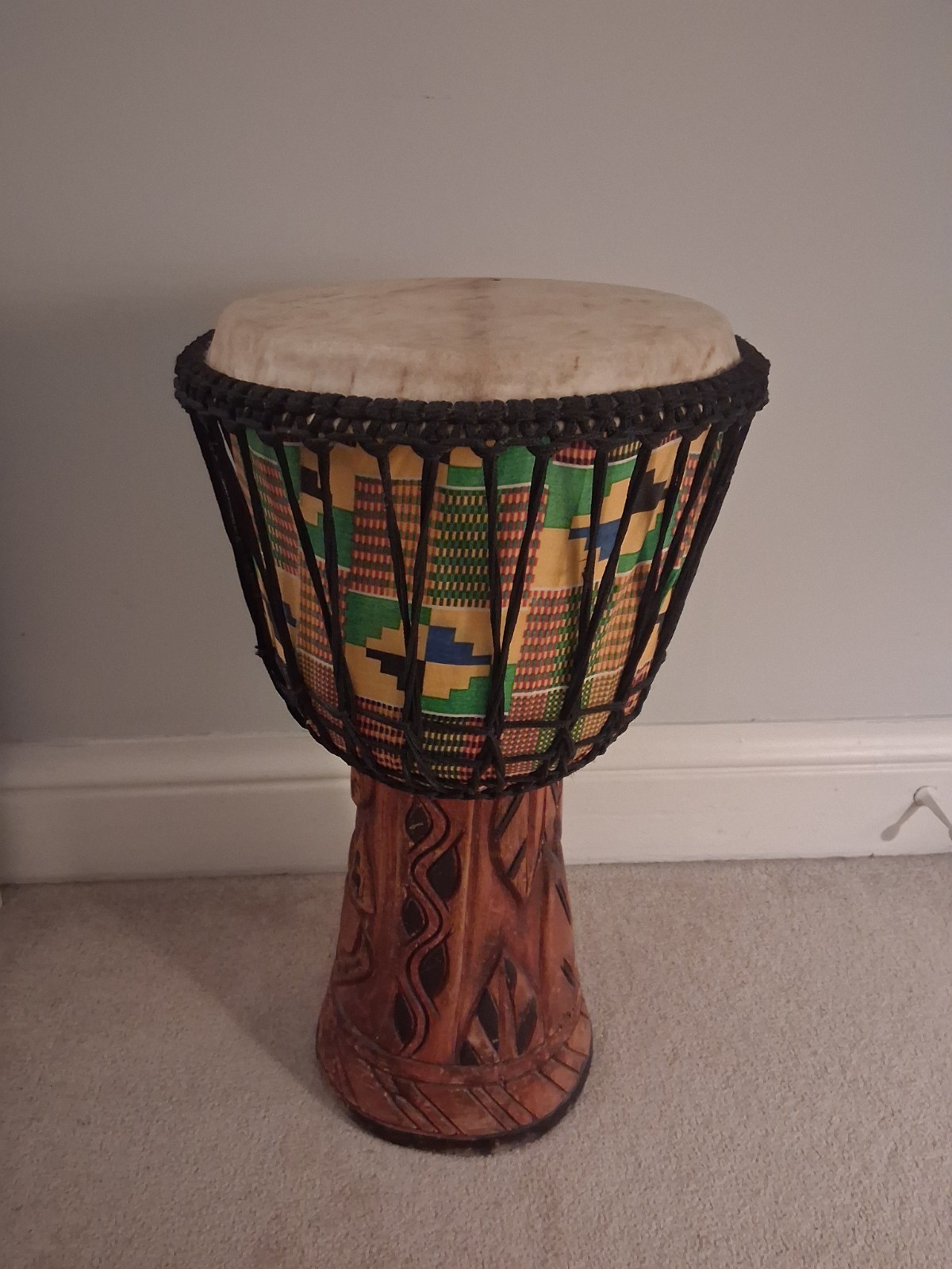 djembe drum west African hand carved