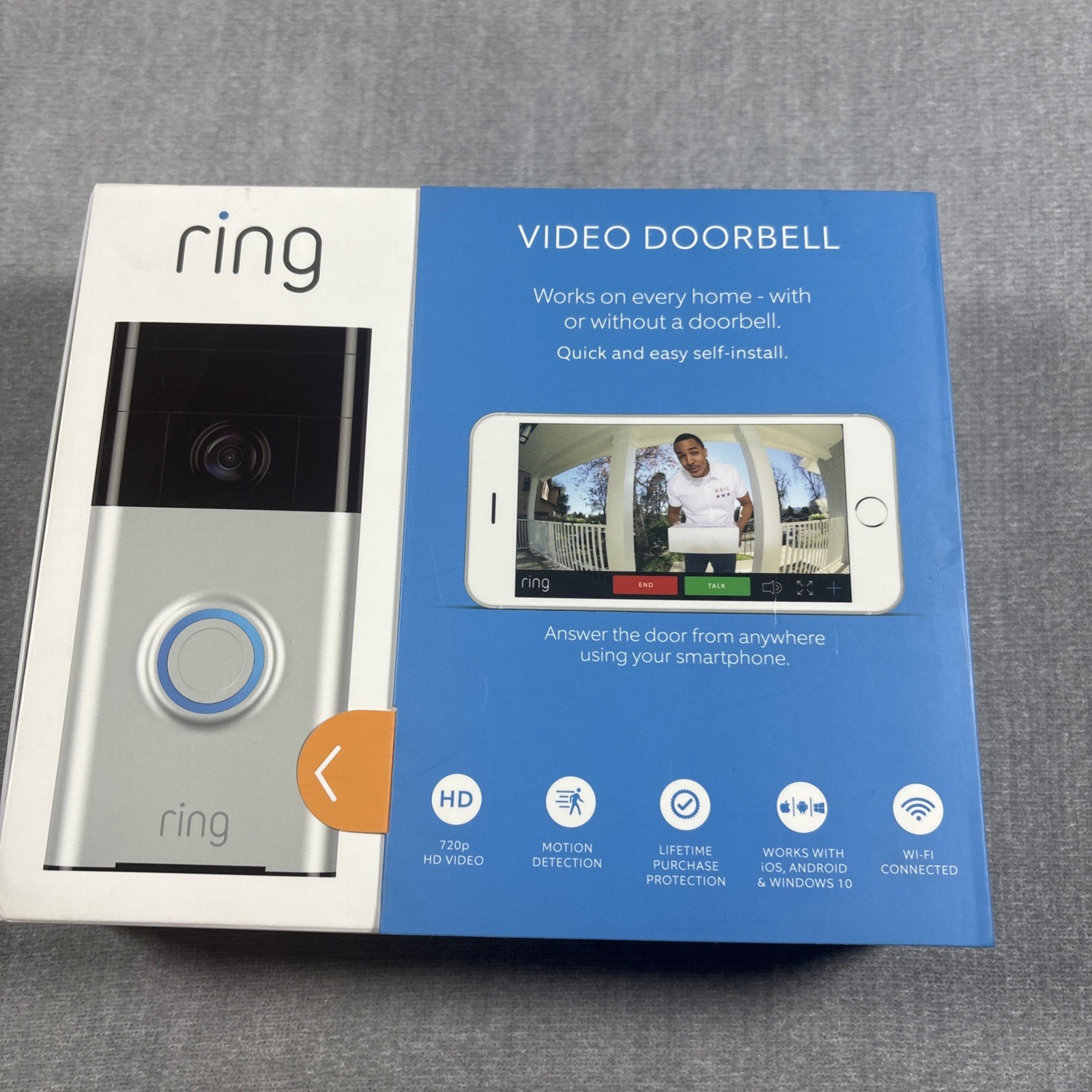 RING WIFI 720P HD VIDEO DOORBELL W/AUDIO & MOTION DETECTION BRAND NEW