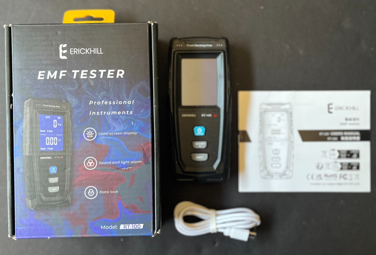 Erickhill Rechargeable RT-100 EMF Tester - RT-100 - Complete Kit