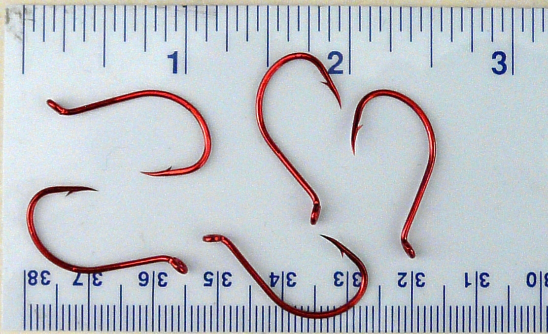 100 Matzuo 113060 Red Chrome Octopus Fish Fishing Hooks size 1 - 100 hooks