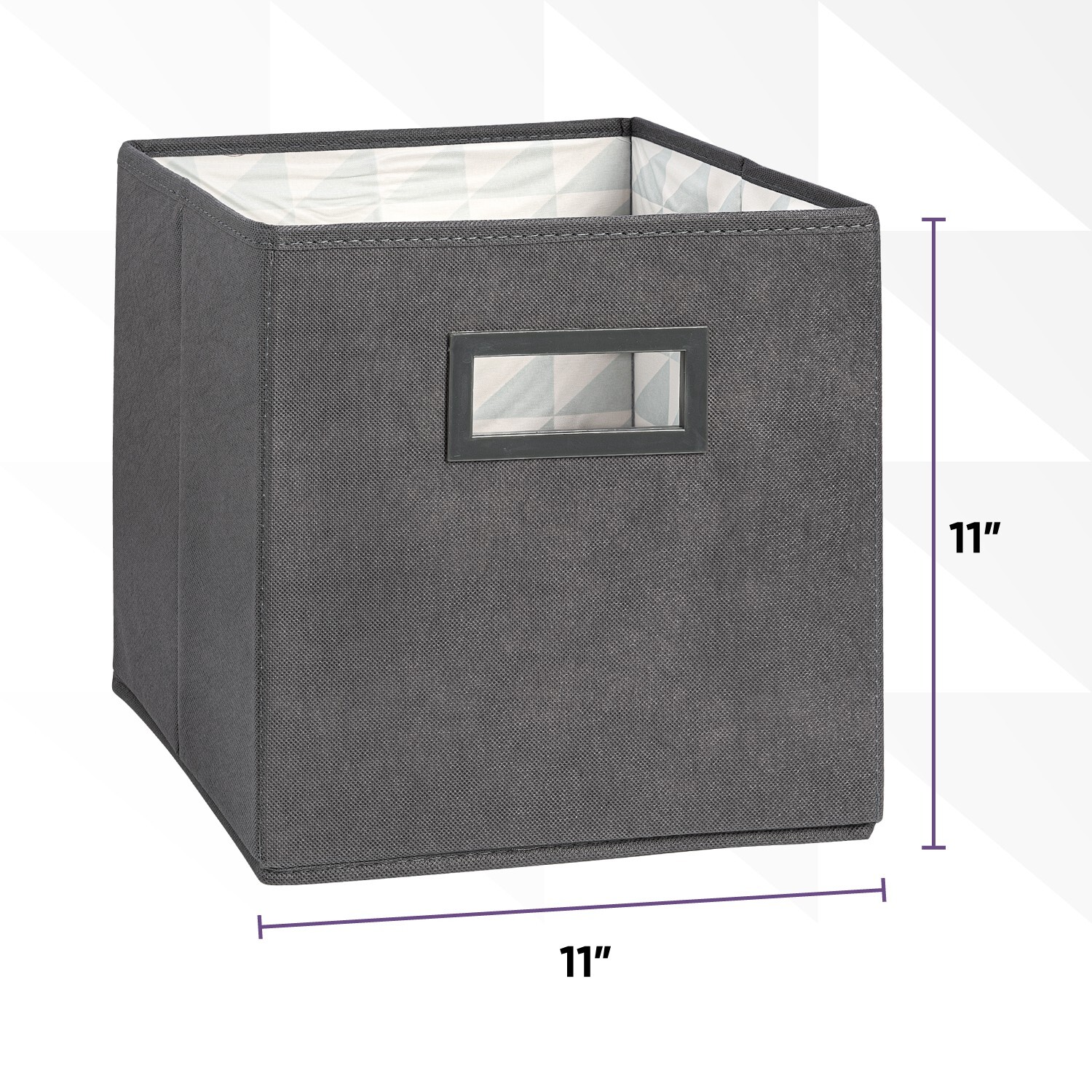 Superio Fabric Organizing Bin, 11" Grey Fabric Cube 1-Pack