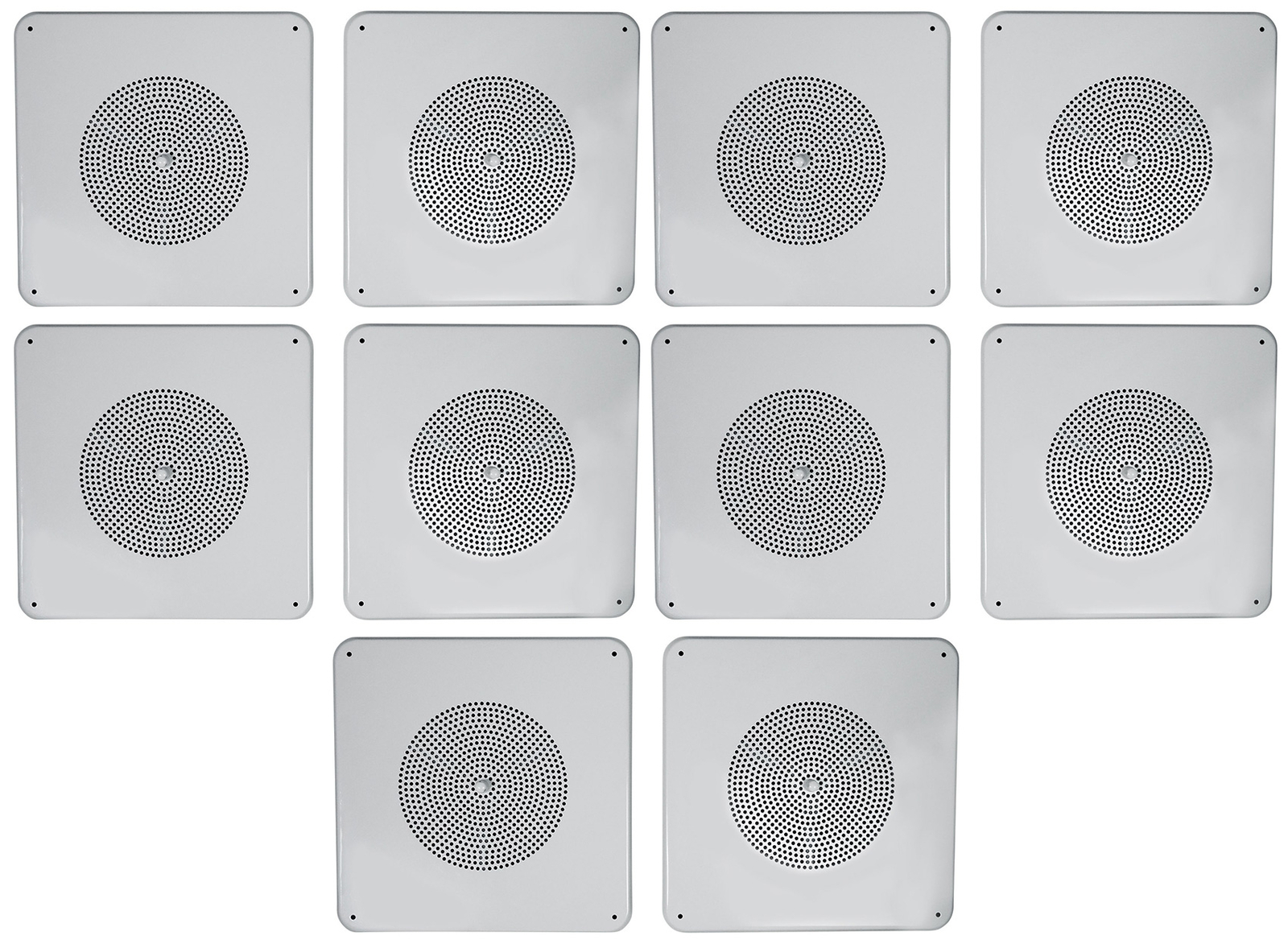 (10) Rockville MS81 Metal 8" 70v Commercial Background Music PA Ceiling Speakers