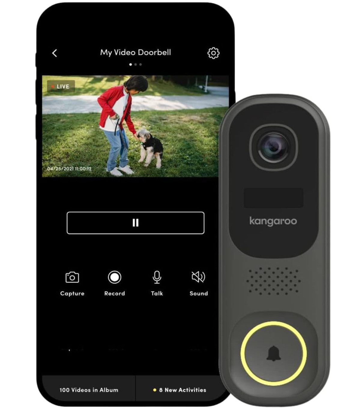 KANGAROO Video Doorbell Chime Security Camera Outdoor WiFi Weatherproof
