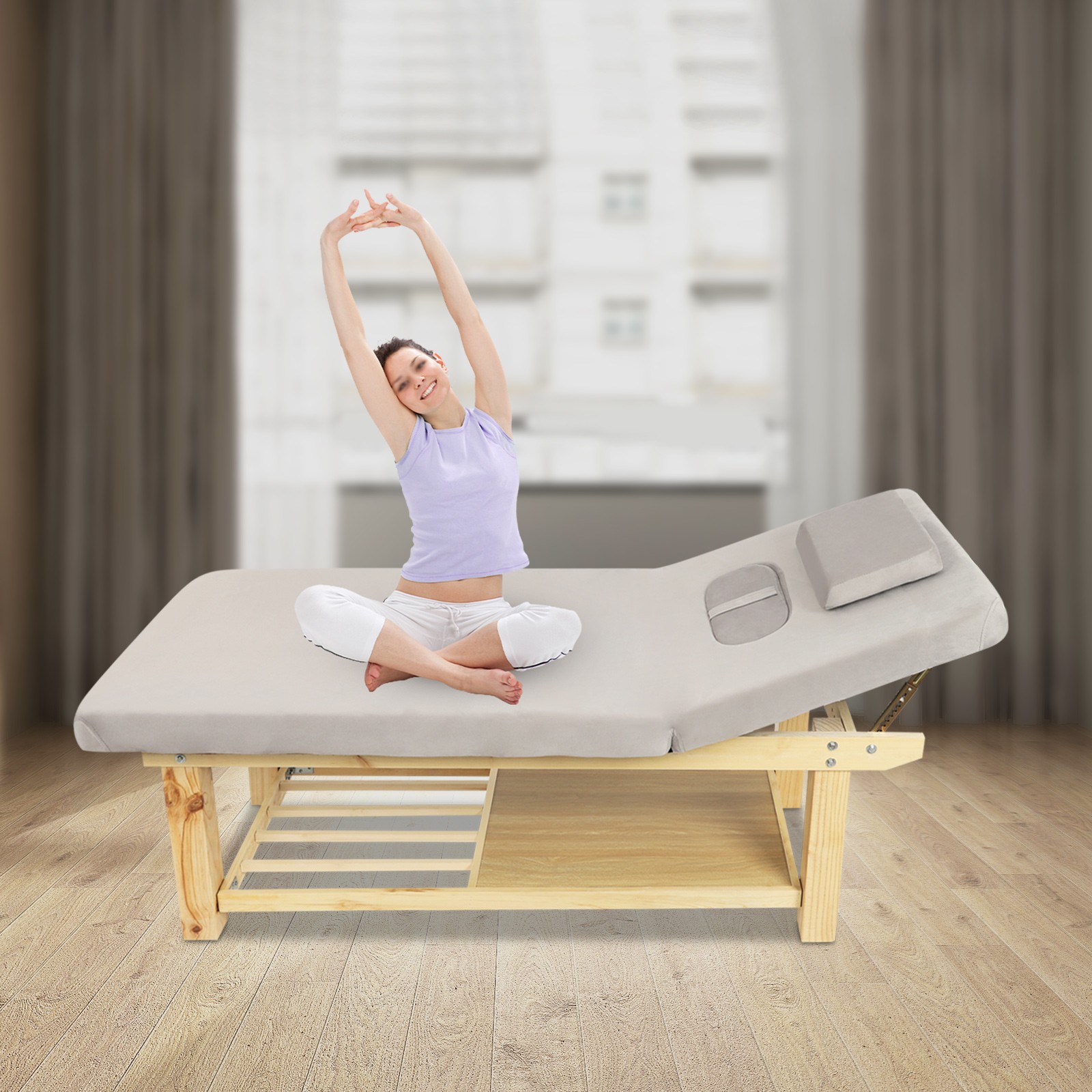 Large Massage Bed Physical Treatment Spa Chair Adjustable Backrest Angle 0-45°