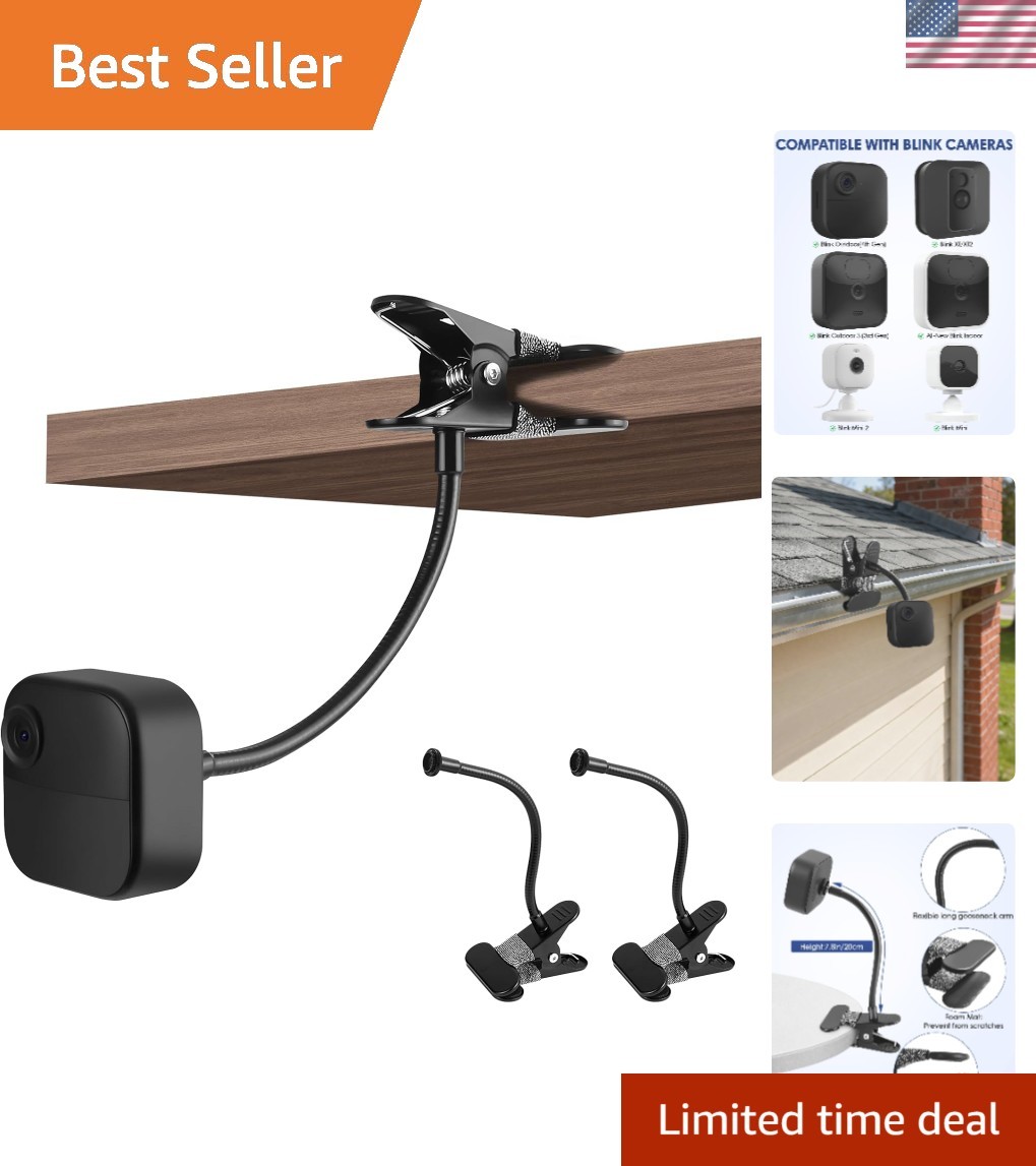 2Pack Flexible Clip Clamp Mount Compatible with Blink Outdoor 4 4th Gen 3rd Gen
