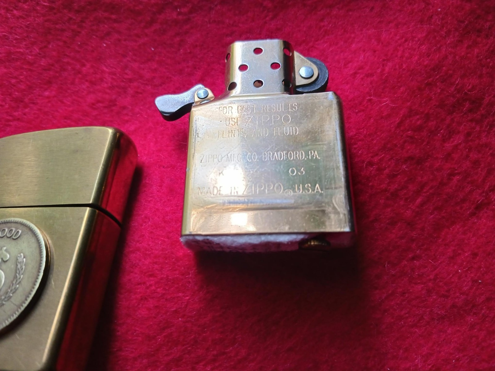 2003 Brass GOOD LUCK Zippo Lighter
